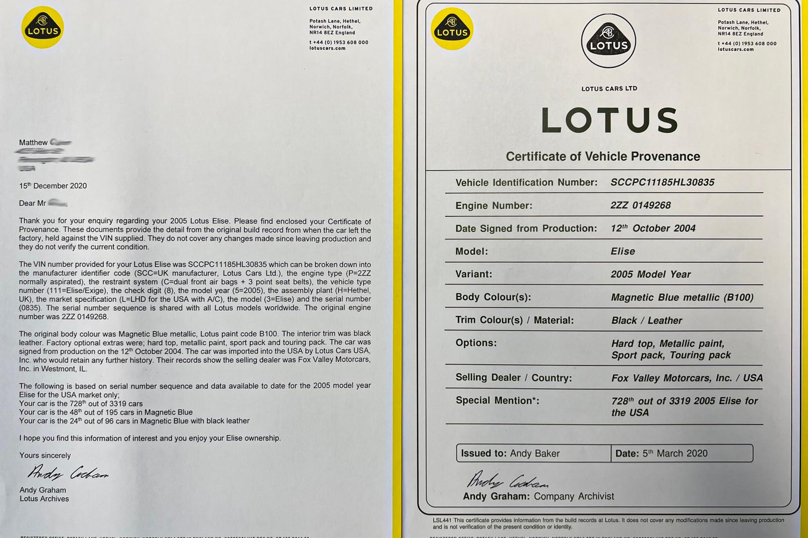 2005 Lotus Elise 'Track Car'