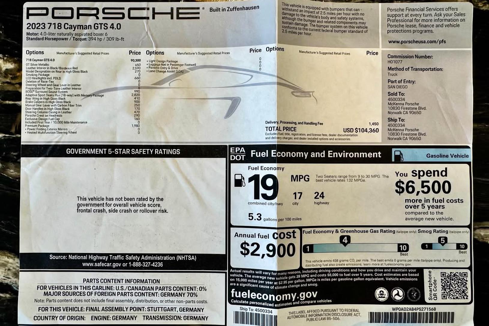 2023 Porsche Cayman GTS 4.0