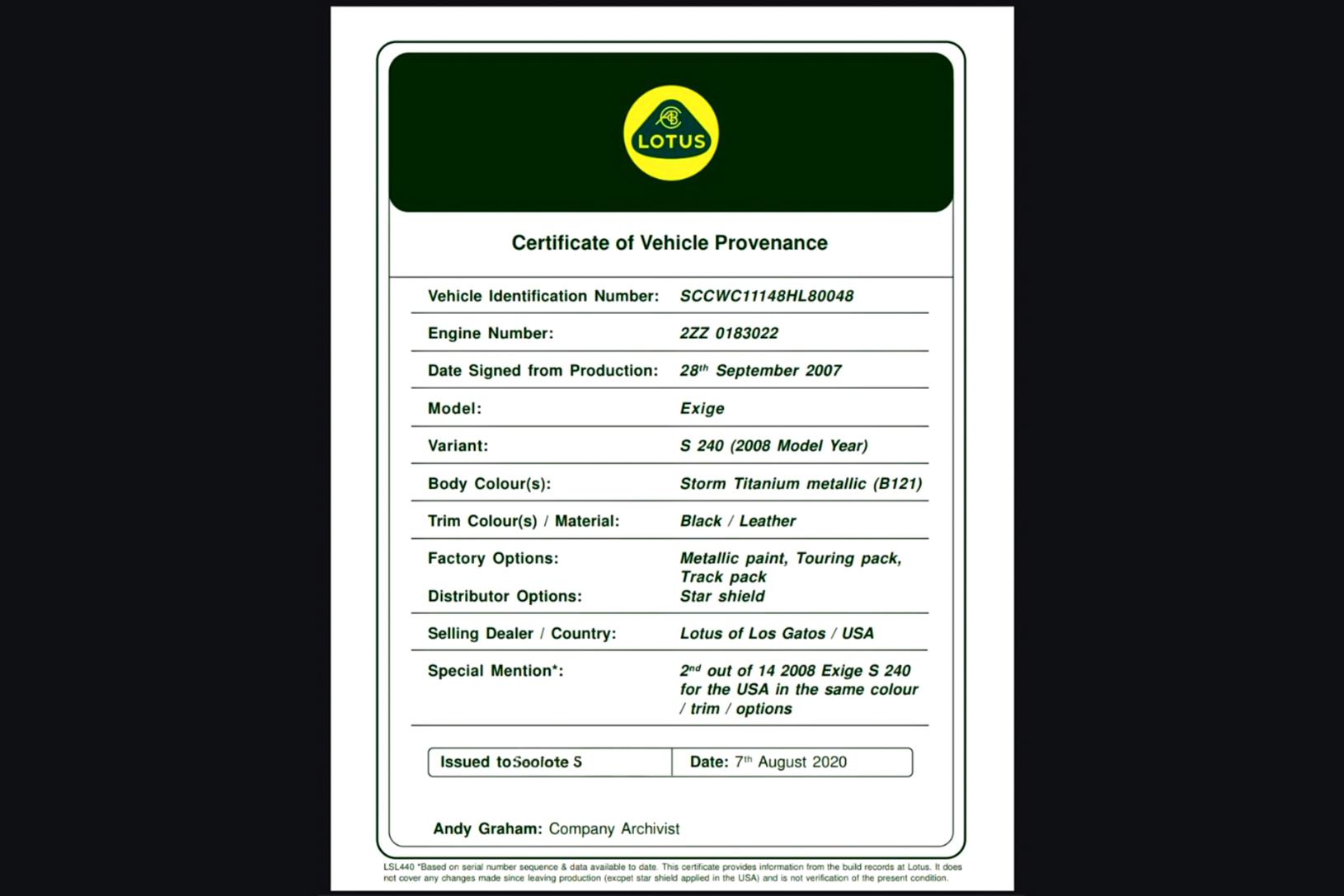 2008 Lotus Exige S240