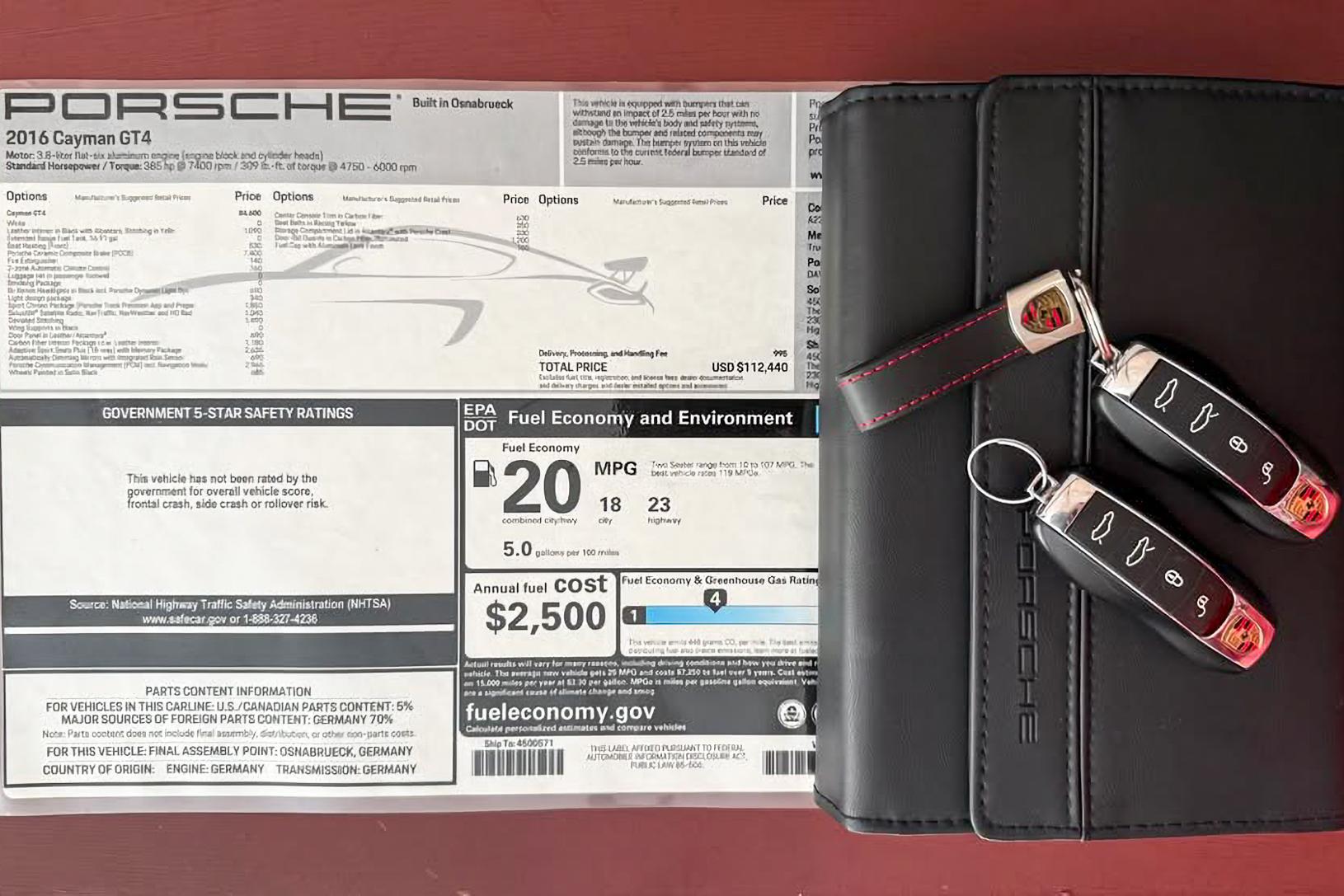 2016 Porsche Cayman GT4