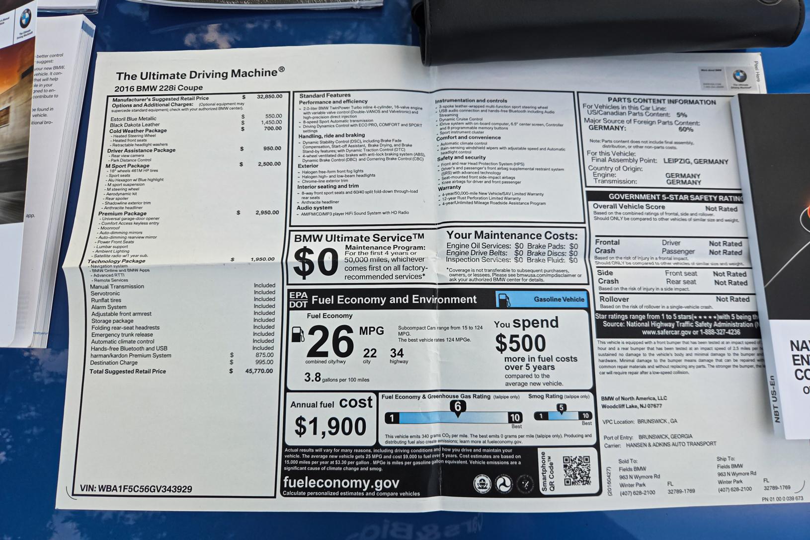2016 BMW 228i