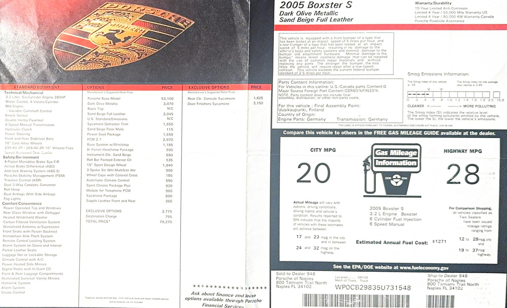 2005 Porsche Boxster S